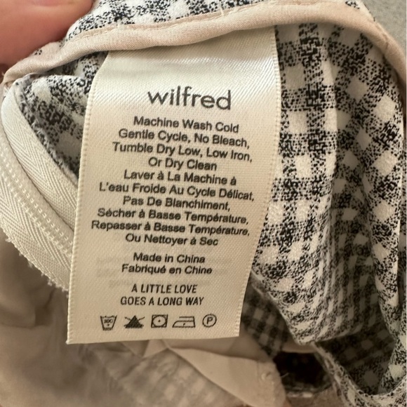 ARITZIA WILFRED KICK FLARE PANT IN GINGHAM BLACK AND WHITE Size 0 - Picture 10 of 13